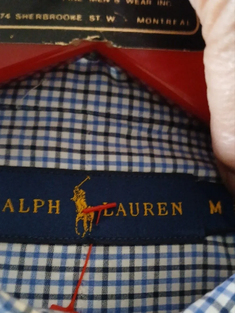Polo by Ralph Lauren Navy and White Micro-Check Button-Down Shirt